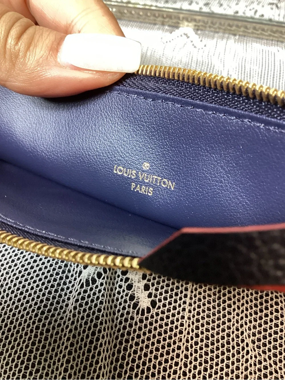 Louis Vuitton Monogram Empreinte Zippered Insert- “Marine Rouge”